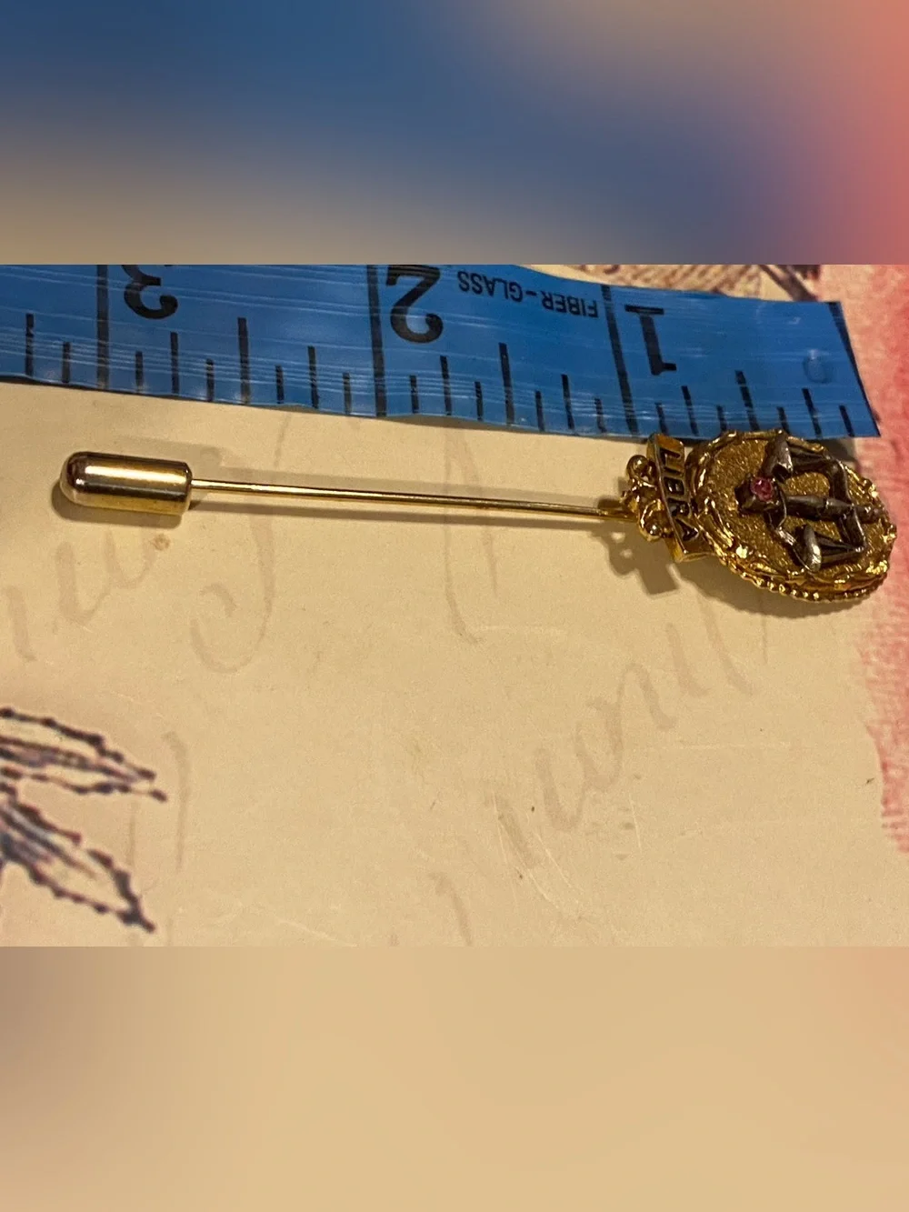 Vintage Signed ART Libra Zodiac Stick Pin Mid-Century Costume Jewelry